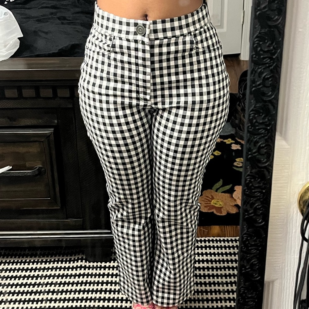 Black and white plaid pants